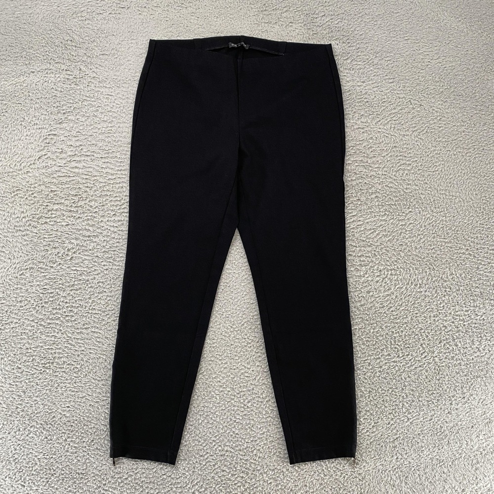 Eileen Fisher Ponte Pants Womens Small Black Slim Ankle Skinny Stretch Office